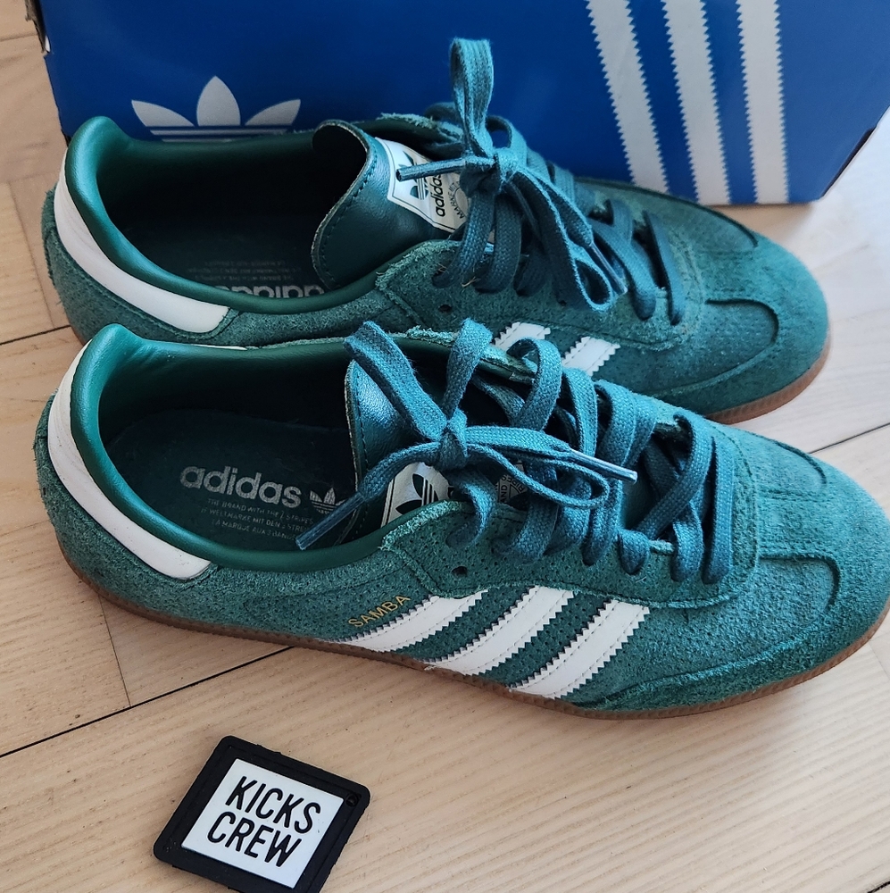 Adidas Samba Green Suede Sneakers